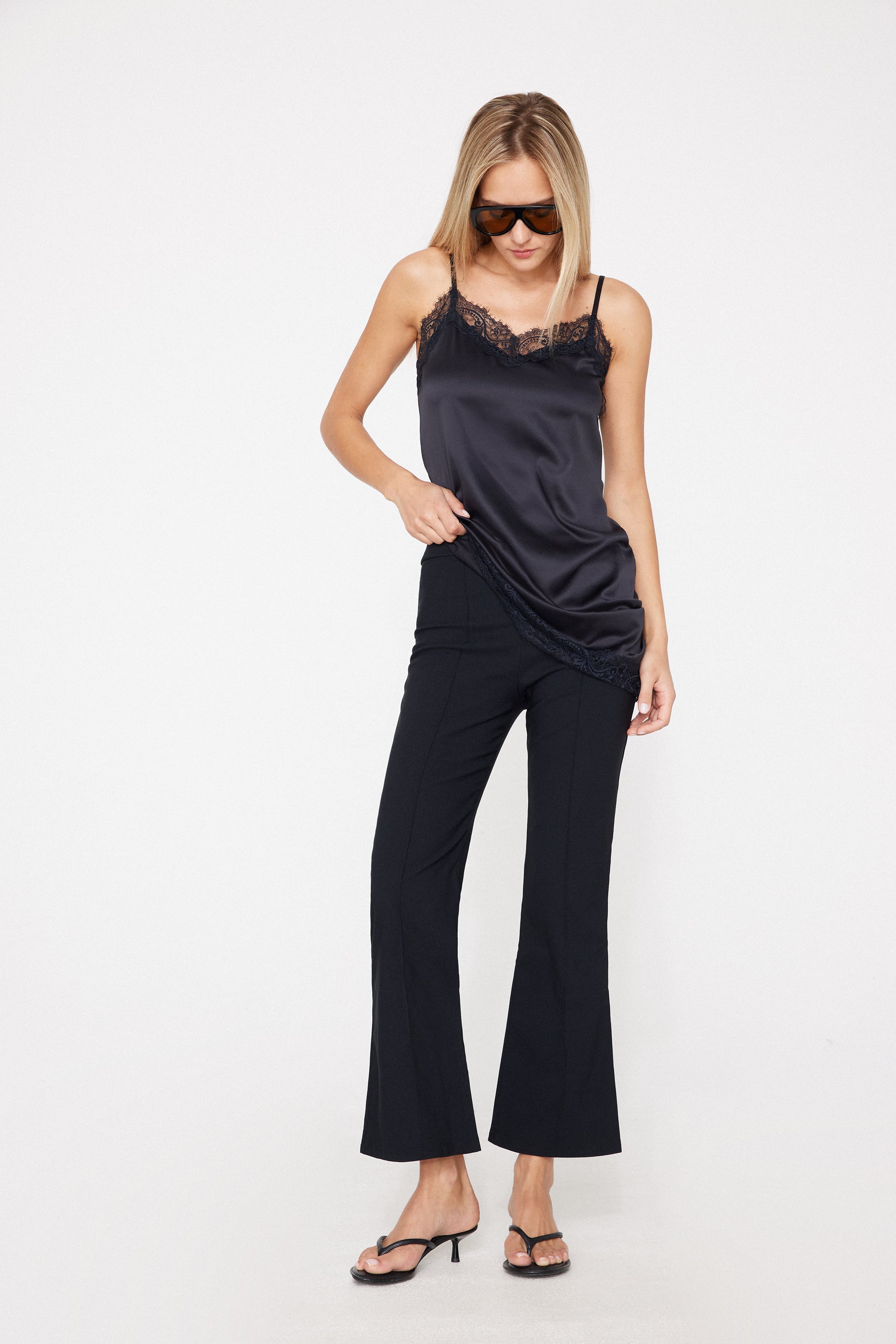 Pantalone Trombetta in Tela Elasticizzata