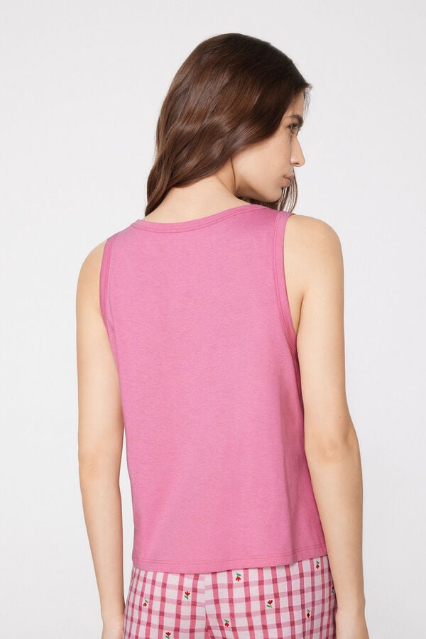 Plain Colour Cotton Camisole with Wide Shoulder Straps  