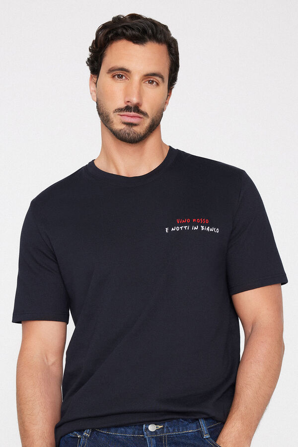 T-shirt 100% Cotone Girocollo con Ricamo  