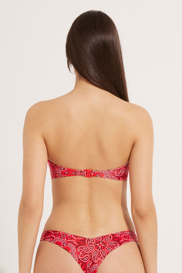 Red Bandana Family Padded Bandeau Bikini Top  