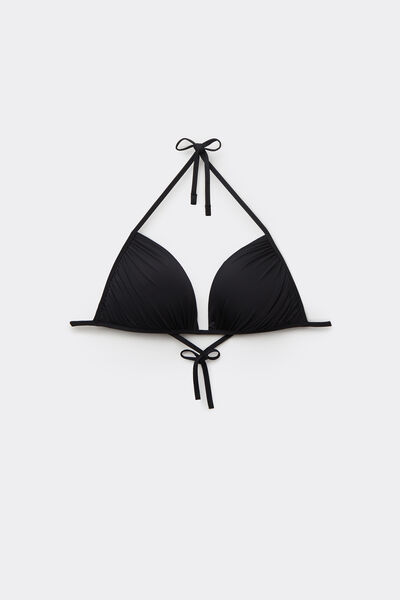 Wattiertes Triangel-Bikinioberteil mit Raffung Micro recycelt