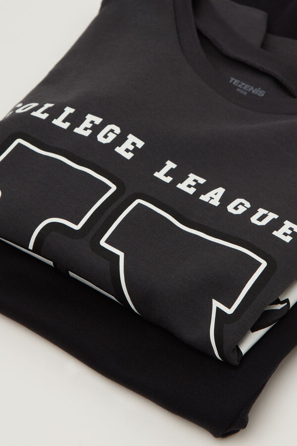 Pijama Largo Ni&ntilde;o Algod&oacute;n Grueso Estampado Baseball  