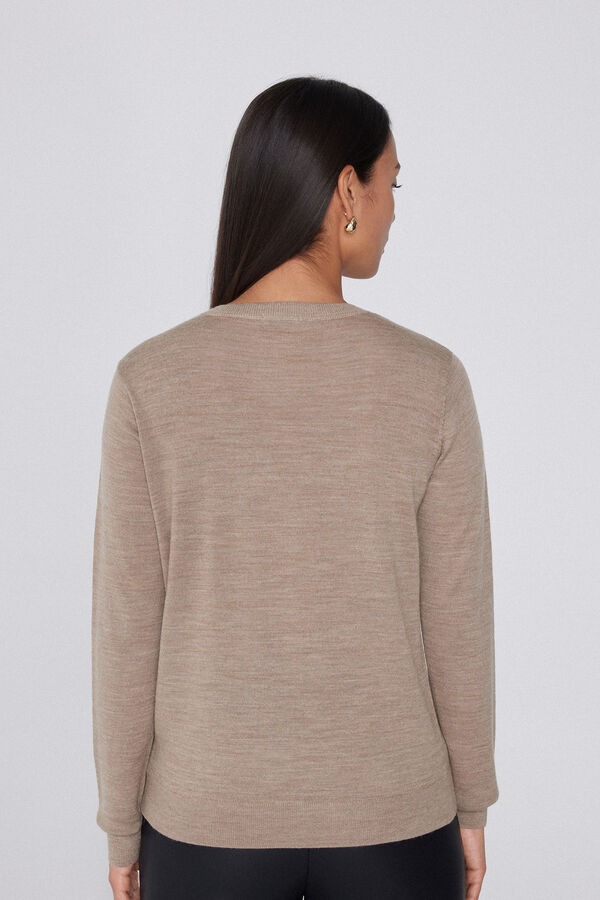 Schwerer Cardigan mit Kn&ouml;pfen aus 100% Merinowolle  