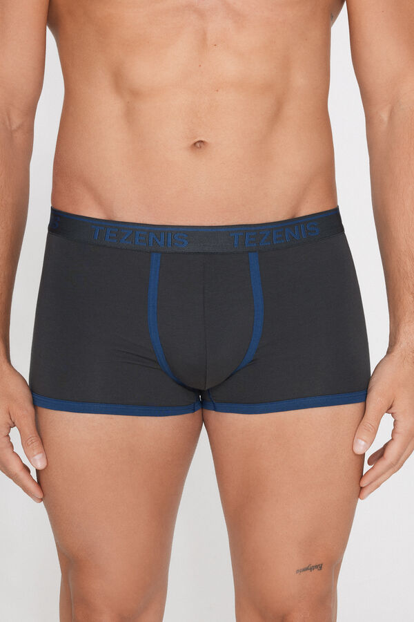 Boxers de algod&atilde;o com orlas contrastantes  