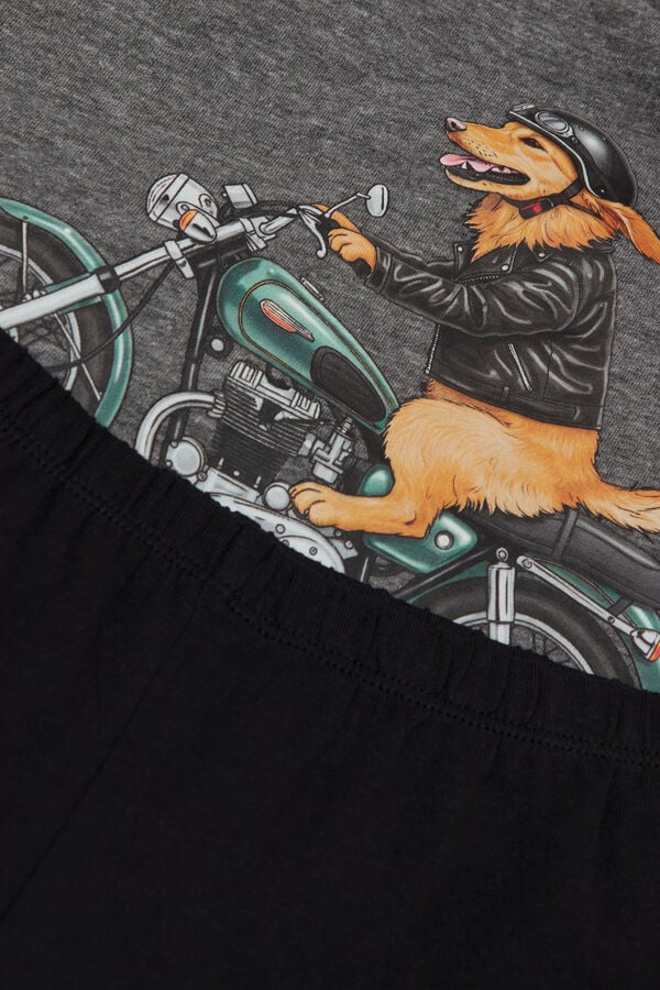 Kr&aacute;tk&eacute; Bavlněn&eacute; Pyžamo s Potiskem Moto Pes Chlapeck&eacute;  