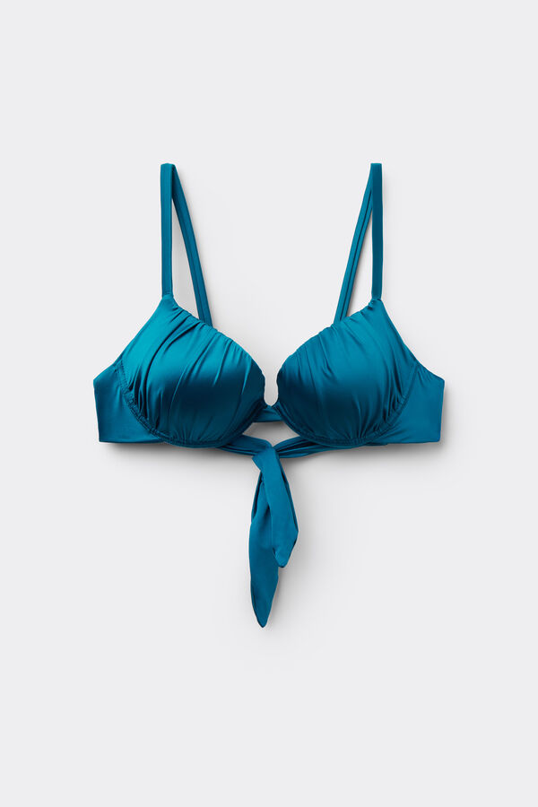 Bikini Push-Up Leggermente Imbottito Shiny Glam Blu  
