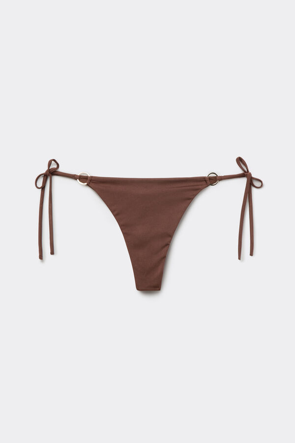 Bas de Bikini Br&eacute;silien Lacets Royal Essence Marron  