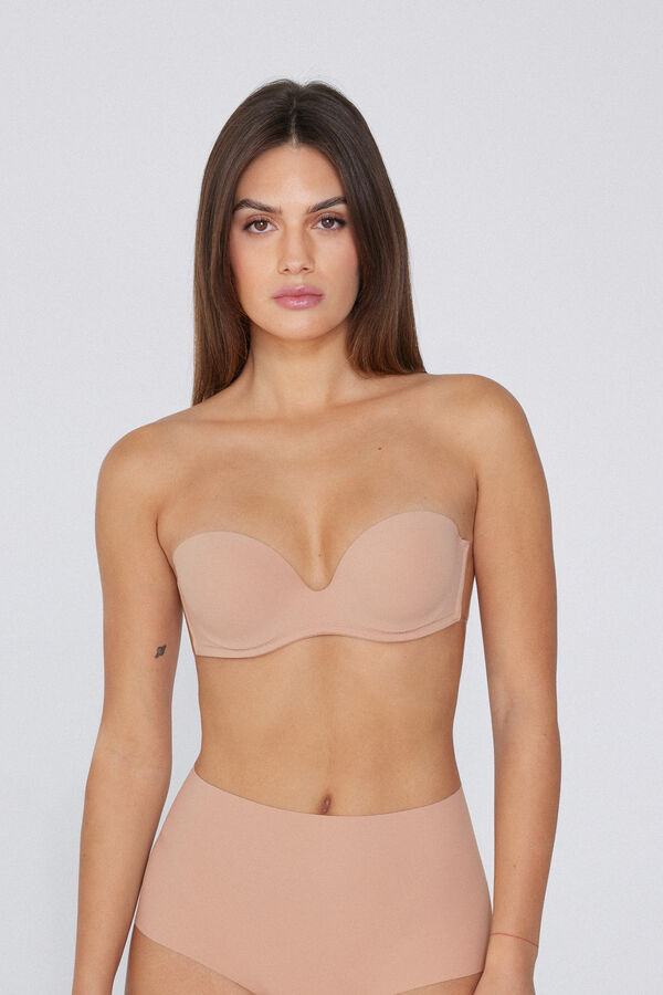 Hold-Up Bandeau Bra with Silicone Back  