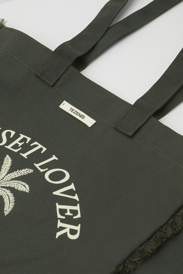 Tezenis Logo Waterproof Canvas Beach Bag  