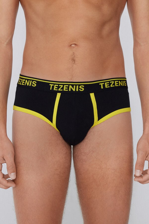 Organic Cotton Briefs with Contrasting Trim and Logo  