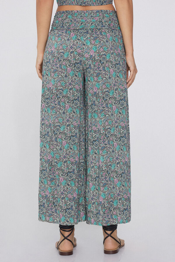 Gesmokte Cropped-Culotte aus Viskosegewebe  