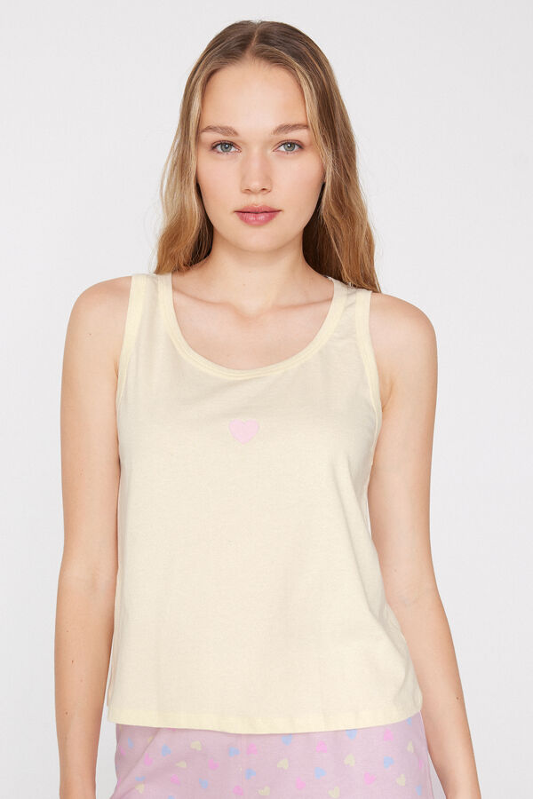 Plain Colour Cotton Camisole with Wide Shoulder Straps  