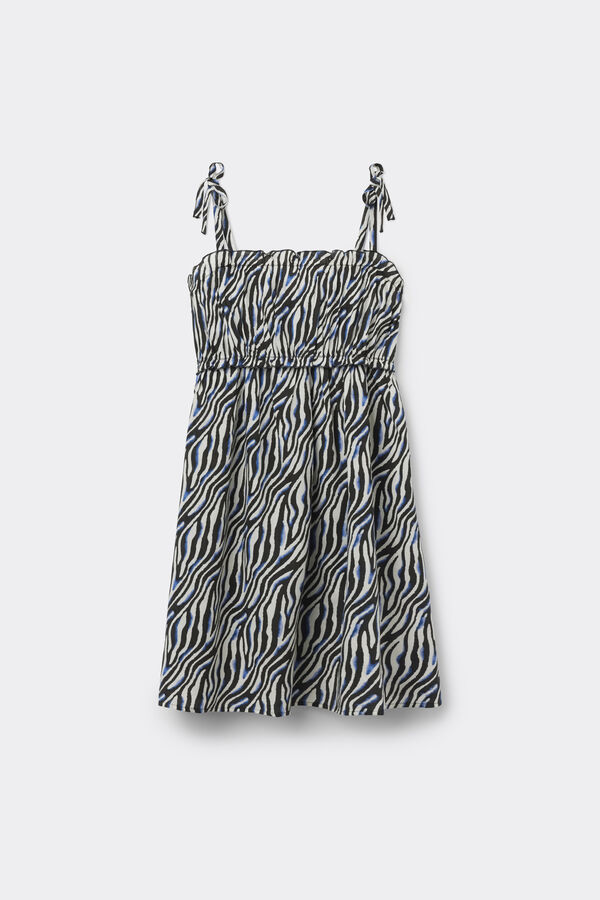 Vestito Spalline Sottili con Arriccio Tela Viscosa Bimba  