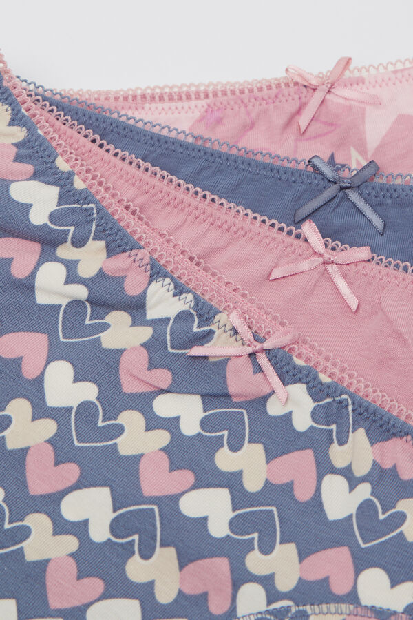 4 Cuecas Menina em Algod&atilde;o Estampado  