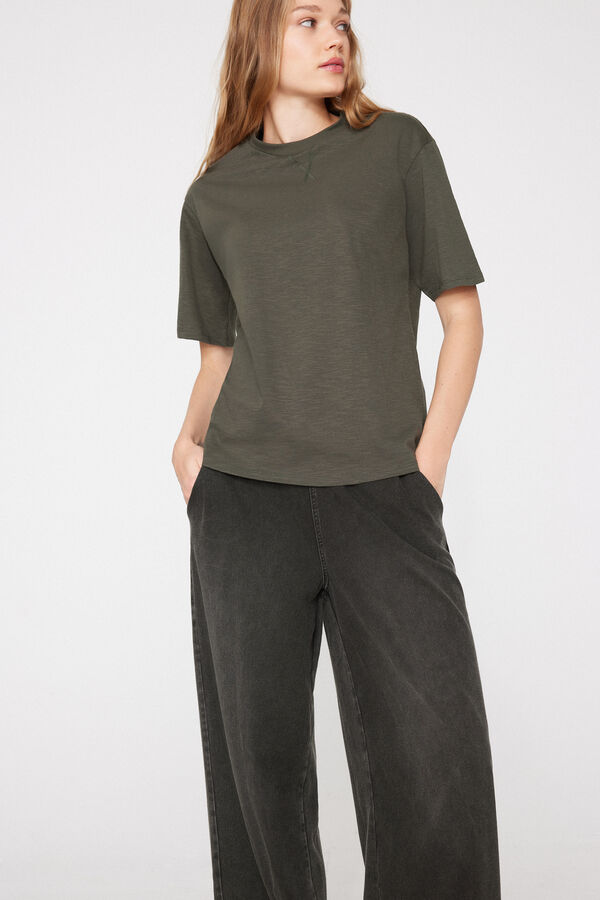 T-Shirt &Sigma;&tau;&rho;&omicron;&gamma;&gamma;&upsilon;&lambda;ή &Lambda;&alpha;&iota;&mu;ό&kappa;&omicron;&psi;&eta; 100% &Beta;&alpha;&mu;&beta;&alpha;&kappa;&epsilon;&rho;ή &Phi;&lambda;ά&mu;&alpha;  