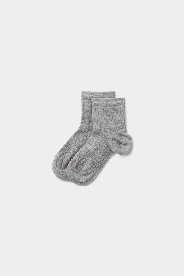 Kurzsocken f&uuml;r M&auml;dchen aus gerippter Viskose mit Glitzer  