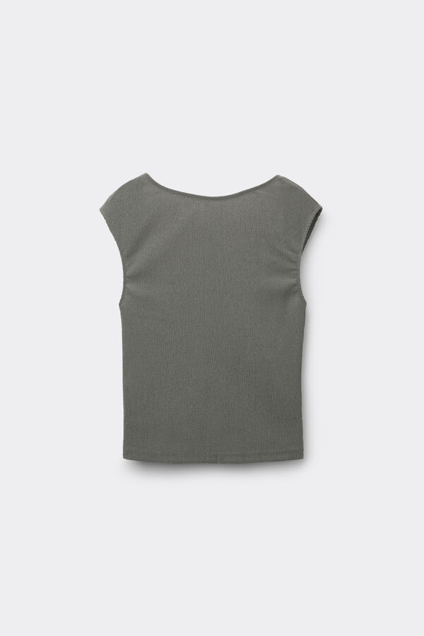 Crepe-Effect Crop Top  