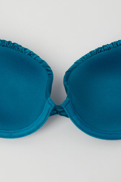 Sutien de Baie Push-Up Ușor Căptușit Shiny Glam Albastru