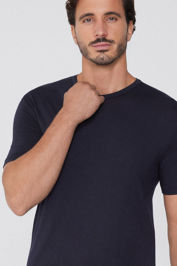 Round-Neck Viscose T-Shirt  