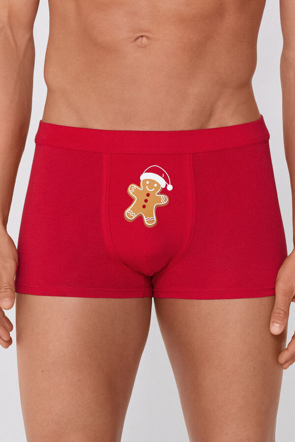Боксери з Еластичної Бавовни з Різдвяним Принтом  