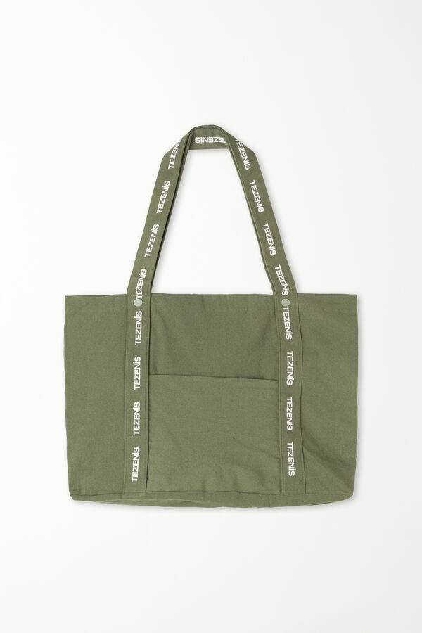 Maxi Canvas Beach Bag with Buttons  