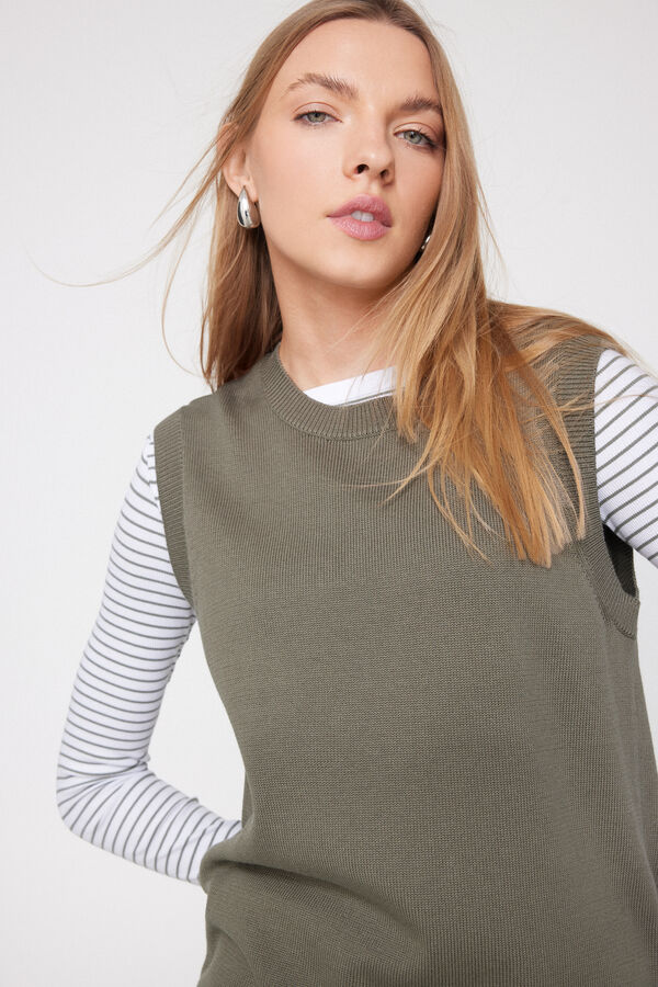 Gilet Cotone e Modal in Maglia Calata  