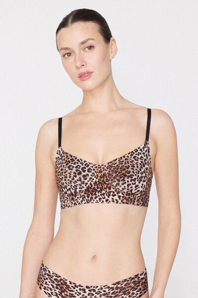Natural Lifting Laser Cut Printed Balconette Bra
