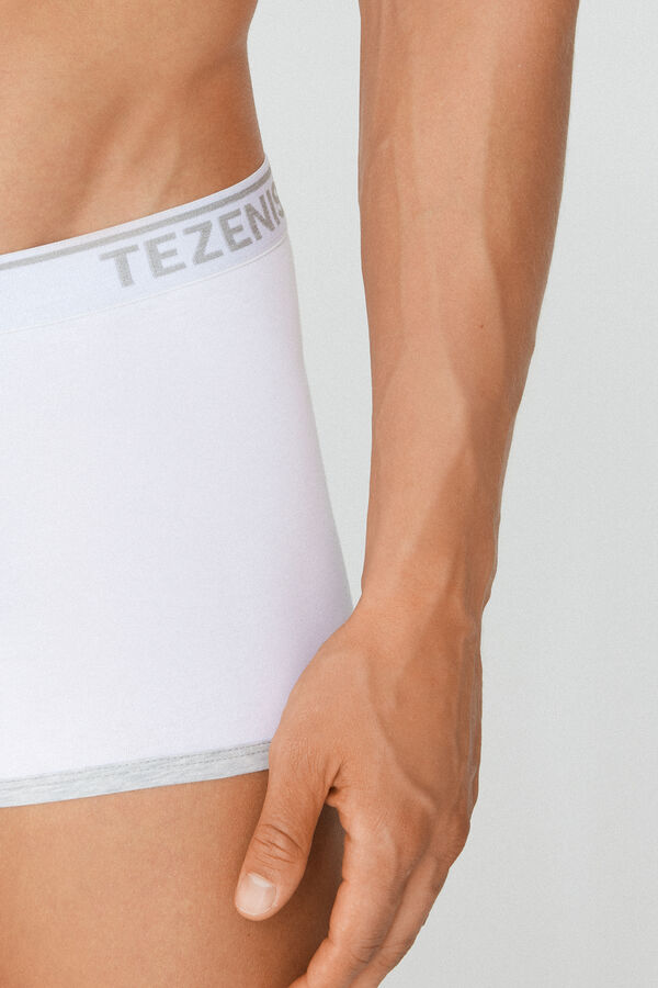 Boxers de algod&atilde;o com orlas contrastantes  