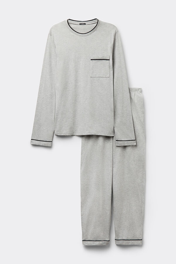 Men&rsquo;s Long Piping Cotton Pyjamas  