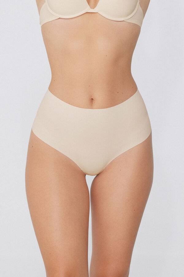 High-Waisted Laser-Cut Brazilian Briefs in Recycled Microfibre  