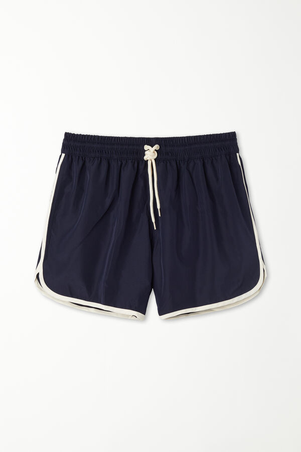 Short Recycled Swimming Shorts with Piping  