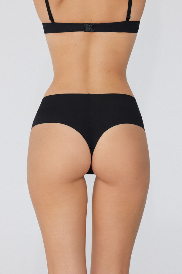 High-Waisted Laser-Cut Brazilian Briefs in Recycled Microfibre  