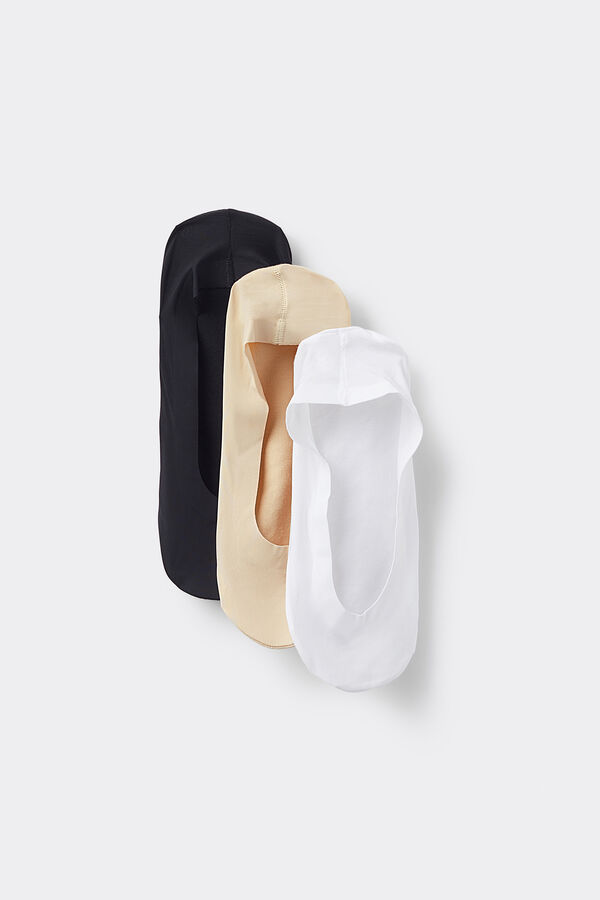 3 Pairs of Cotton and Silicone No-Show Socks  