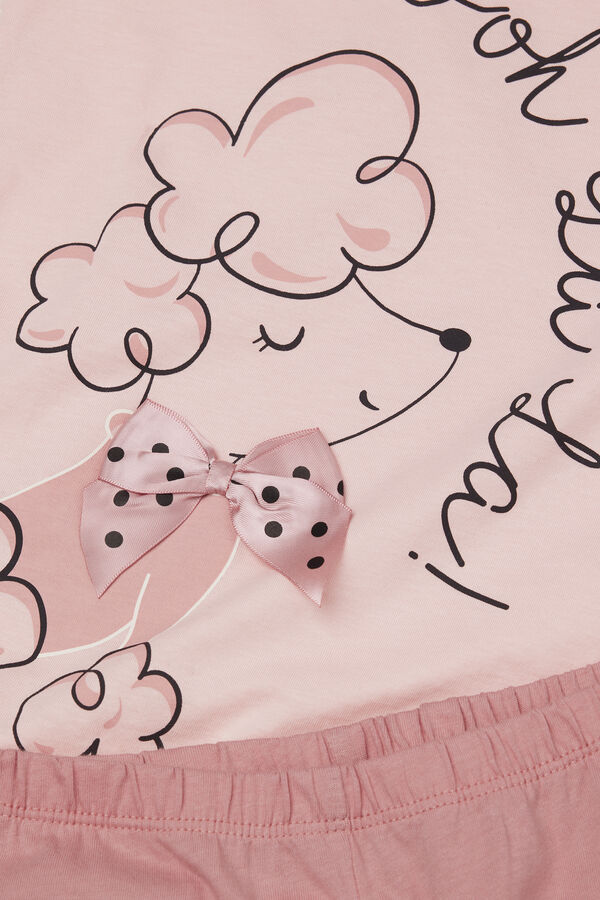 Pyjama Long Fille en Coton Imprim&eacute; Chien  