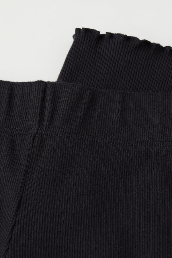 Legging Fille &Eacute;vas&eacute; &agrave; Bords-C&ocirc;tes  