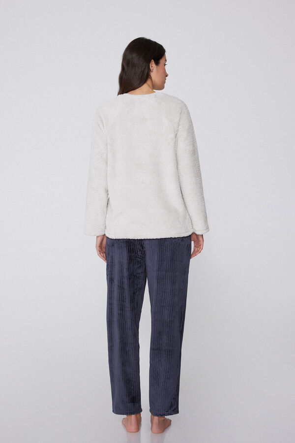 Long Fleece Pyjamas with Friday Night Print  