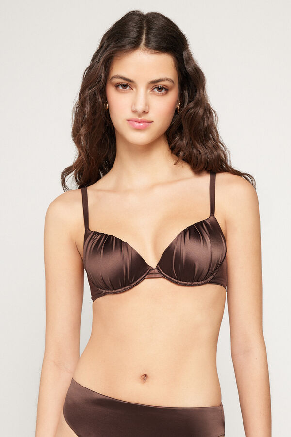 Bikini Push-Up Leggermente Imbottito Shiny Glam Choco  