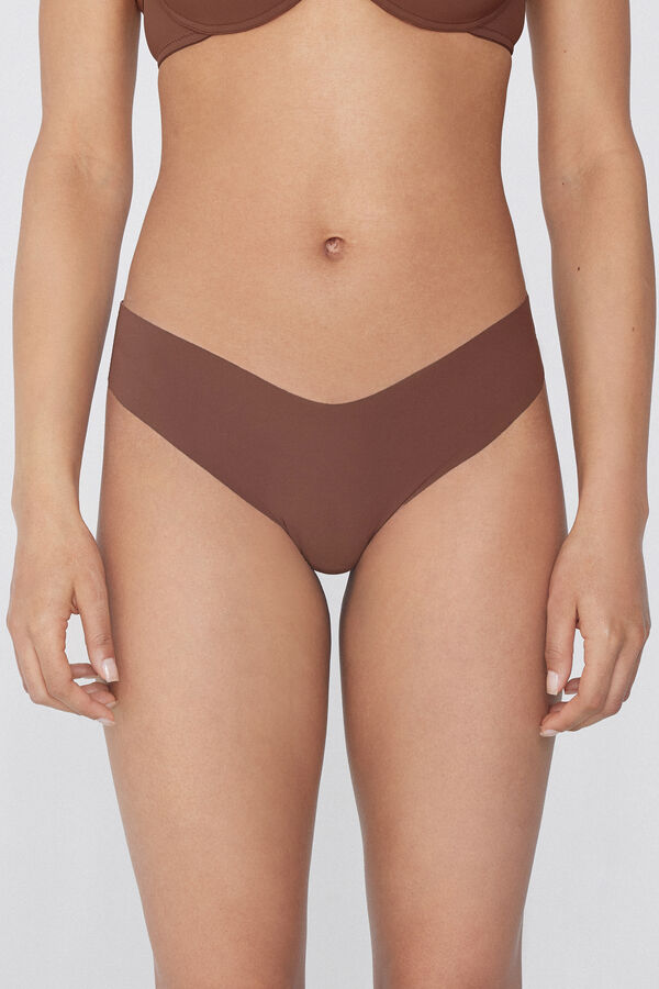 Бразиліано з Необробленими Високими Вирізами з Переробленої Мікрофібри  