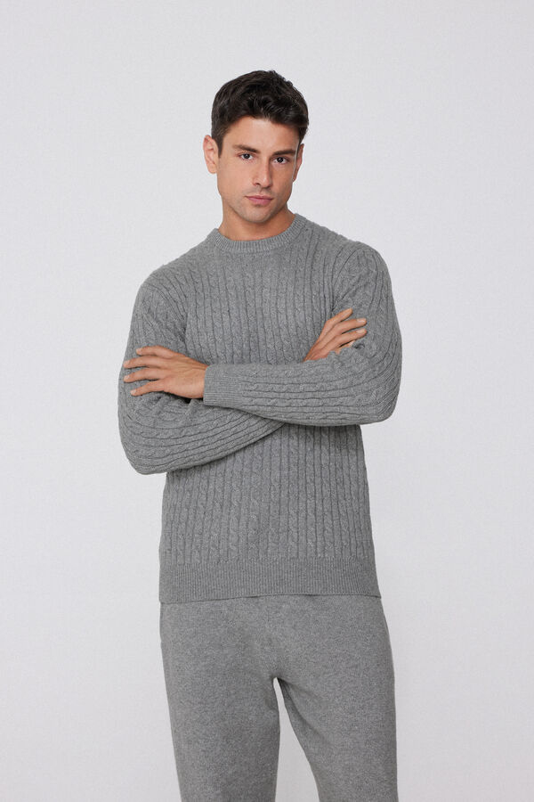 Maglia Pesante Girocollo Treccia  