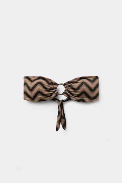 Chevron Shine Bandeau Bikini Top with Removable Padding