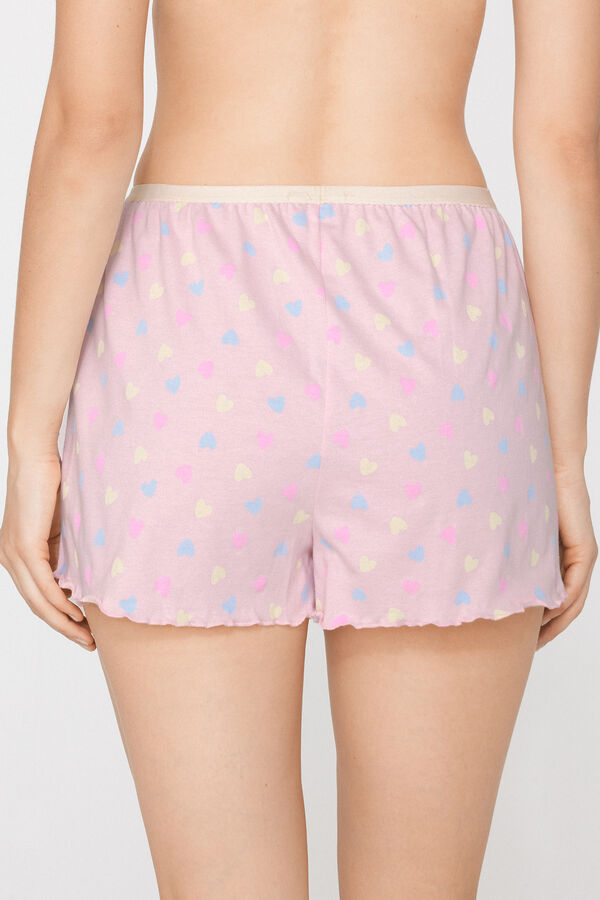 Printed Cotton Shorts with Rolled Hem  