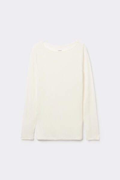 Lightweight Boat Neck Top with Merino Wool