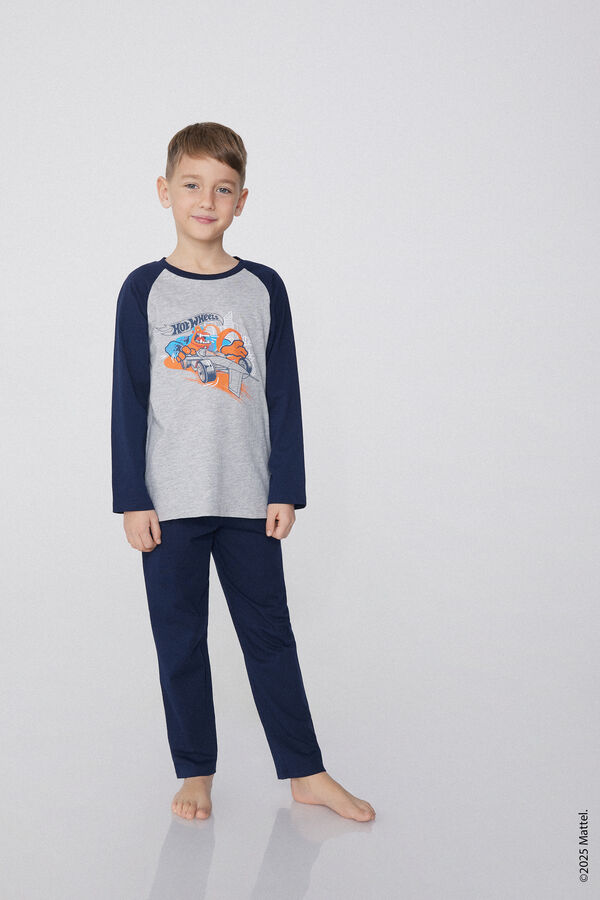 Pigiama Lungo Cotone Stampa Hot Wheels Bimbo  