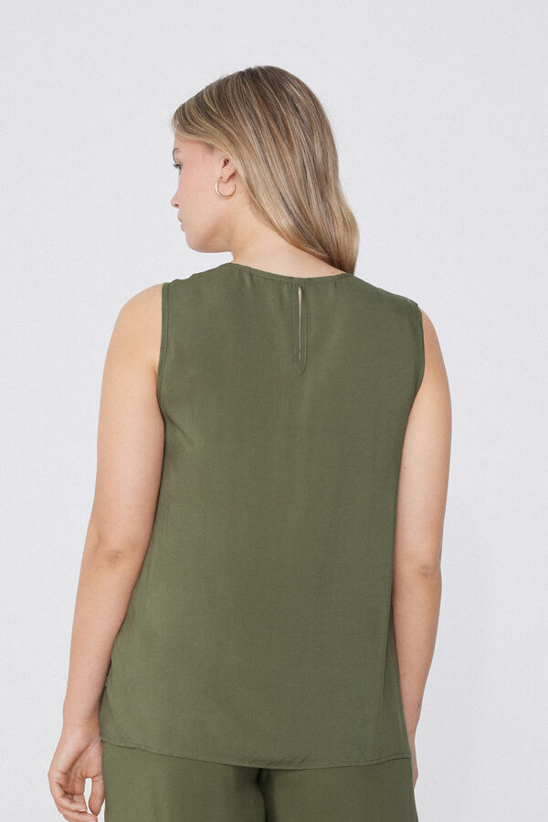Viscose Canvas Camisole with Wide Shoulder Straps  