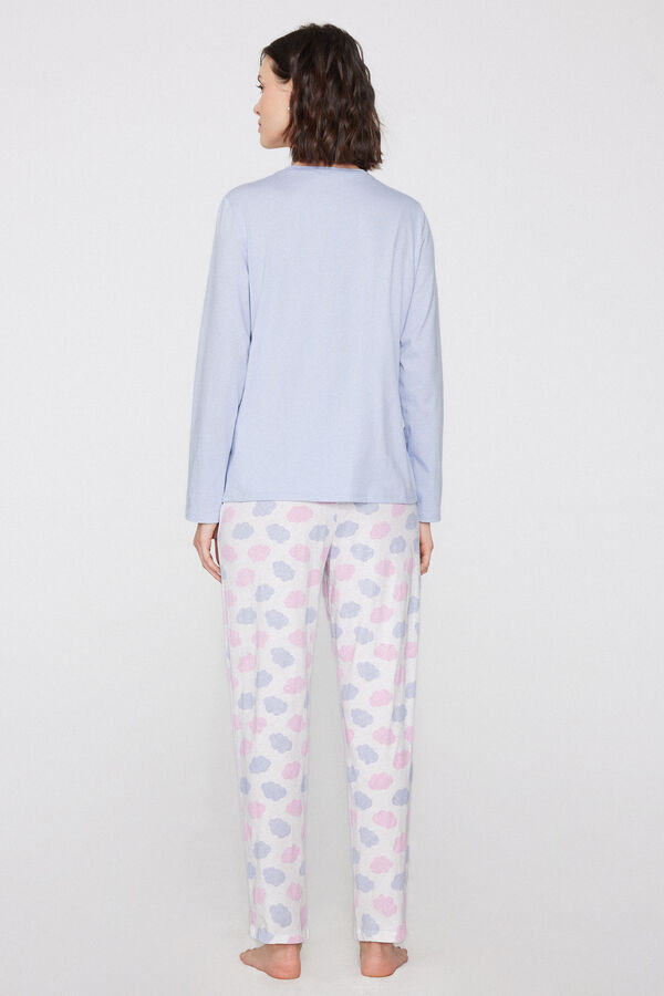 Full-Length Cotton Cloud-Print Pajamas  