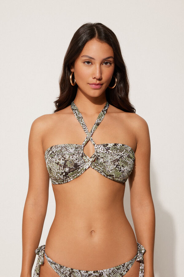 Classic Snake Braided Crop Bikini Top  