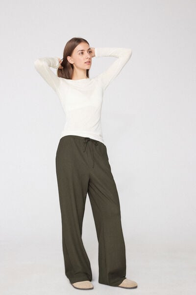 Lightweight Boat Neck Top with Merino Wool