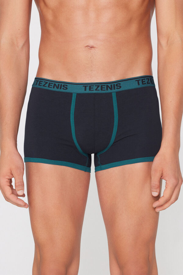 Boxer Coton Biologique Bords Contrastants Logo  