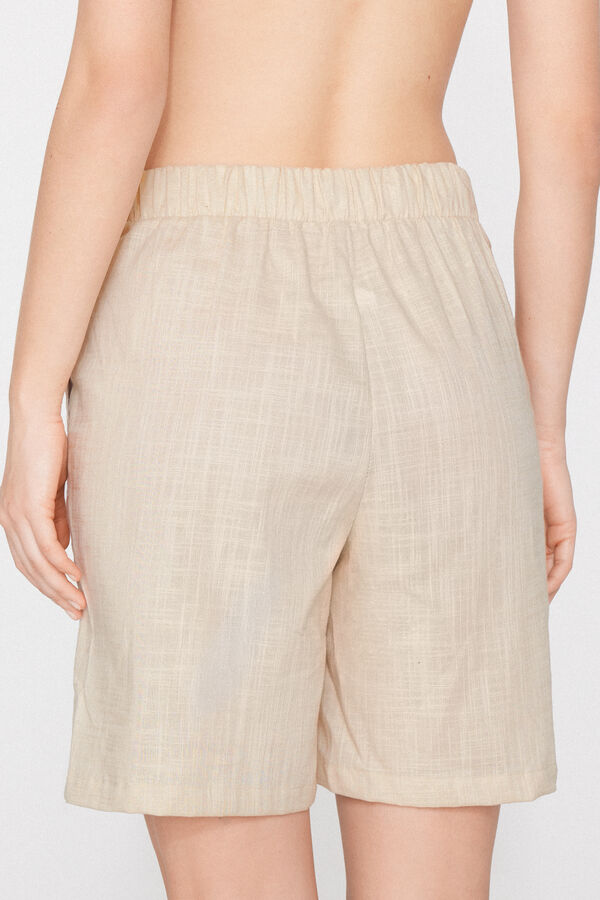 Bermudas Tela Algod&oacute;n Efecto Lino  