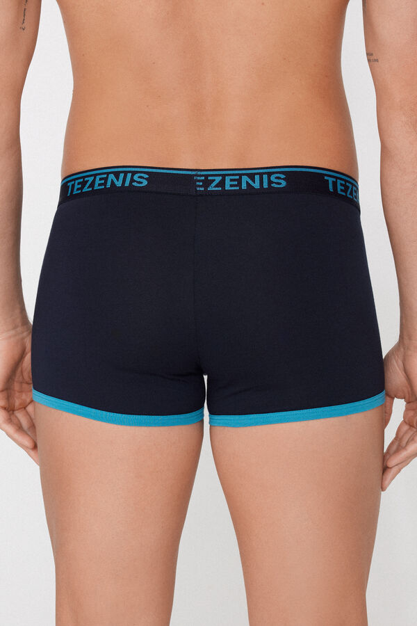 Boxers de algod&atilde;o com orlas contrastantes  